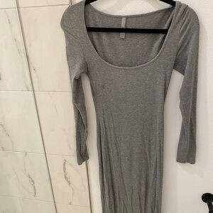 SKIMS | Dresses | Skims Soft Lounge Shimmer Long Sleeve Dress Heather Grey  Size M | Poshmark